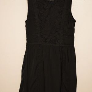 Black a-line Dress with lace see-through back